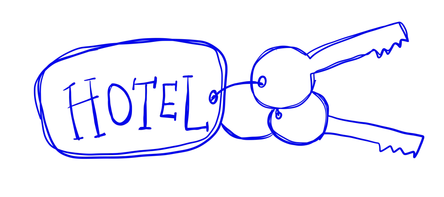 Hand drawn icon representing if the content below is a hotel or airport